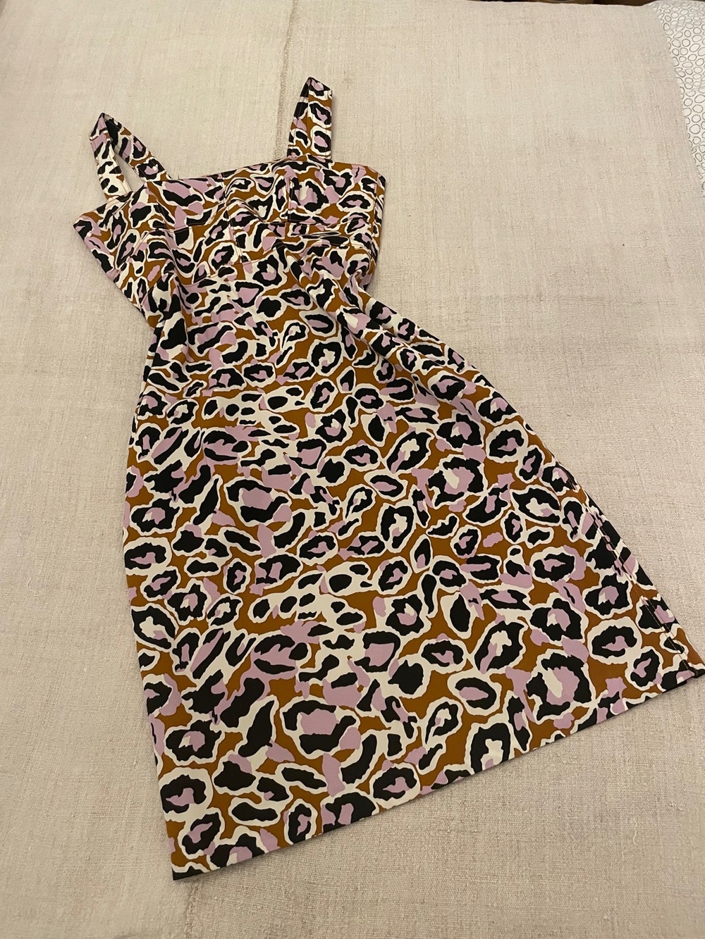 J.Crew Stretch Faille Cocktail Sheath Dress 12 Adobe Orchid Leopard Party Event - Picture 2 of 11